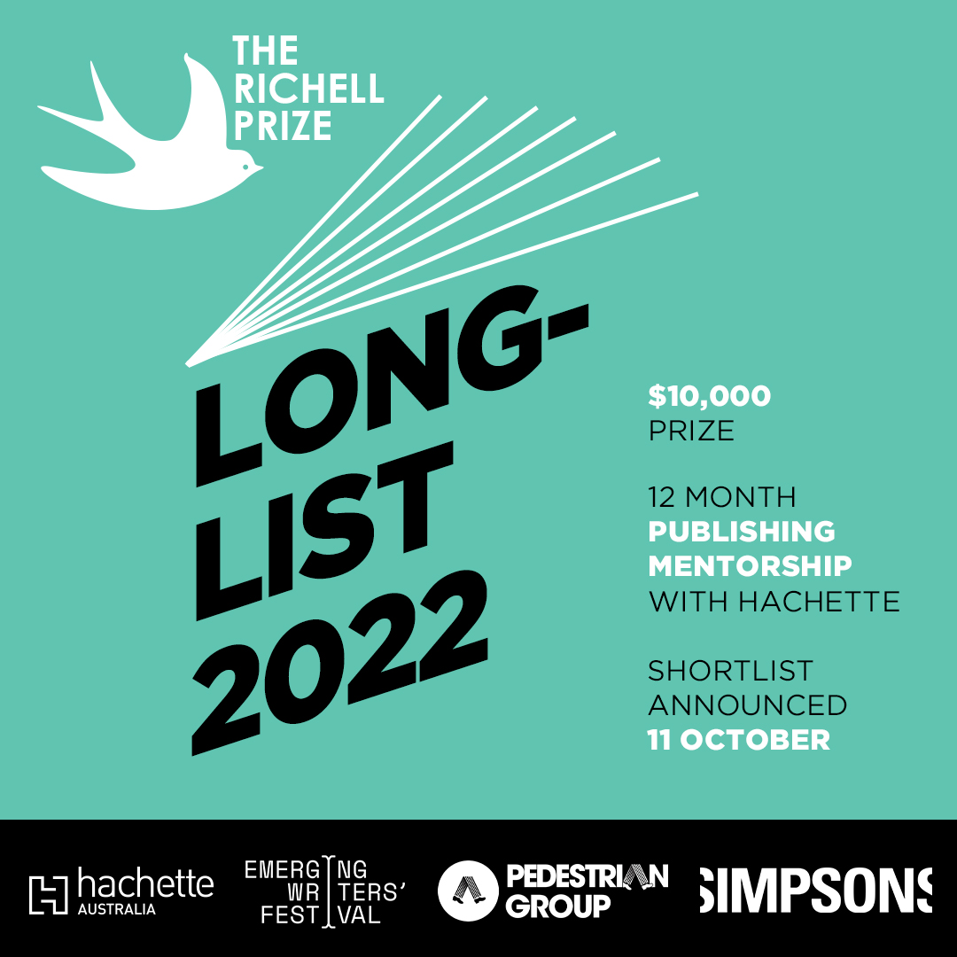 EmergingWriters's tweet photo. The 2022 #RichellPrize Longlist Announcement is here! 📢
Together with @HachetteAus, we are delighted to celebrate these 20 writers.
Find out more here: https://t.co/EU6P35czgc https://t.co/2V3V2SE5as