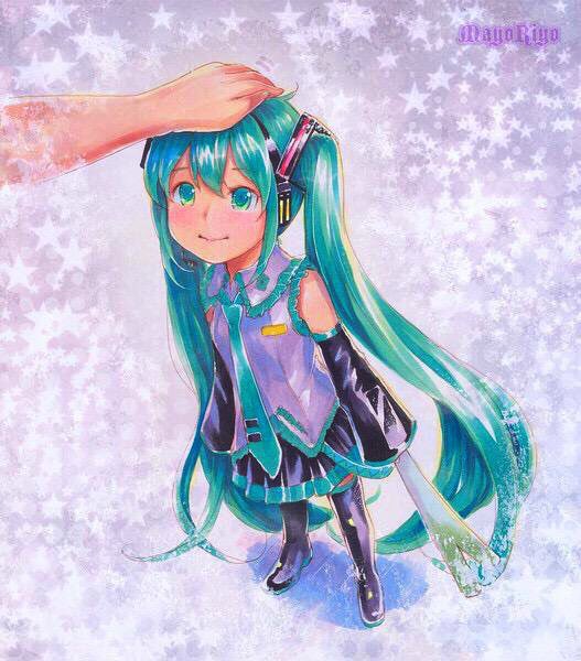 初音ミク 「オハヨーハヨー!!¶(⁄•˅̮•∖)⁋マジミラお疲れ様でした次のミライに向けて、」|MayoRiyo まよりよのイラスト