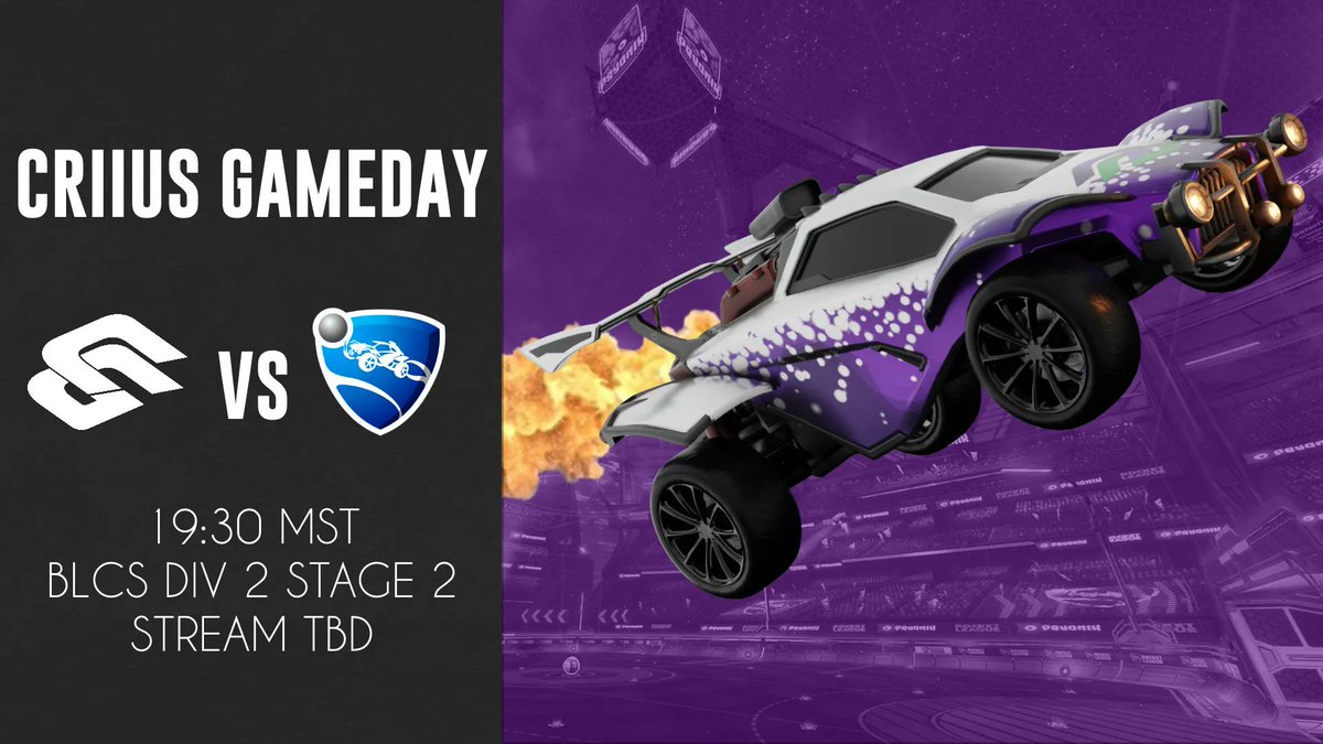 Criius Gaming (@criius) on Twitter photo ๐ข CRIIUS GAMES ARE BACK ๐ข
Tonight Criius Blue is taking on Goon Squad in an <a href="/BlacklineCS/">Black Line Championship Series</a> match to kick off the week!
๐ <a href="/ZookieRL/">Zookie</a>
๐ @JordanBee13
๐ <a href="/Chilla_Killa123/">Chilla.๐จ๐ฆ</a>
โฐ 7:30PM MST/9:30PM EST โฐ
#Rocketleague ๐ข CRIIUS GAMES ARE BACK ๐ข
Tonight Criius Blue is taking on Goon Squad in an <a href="/BlacklineCS/">Black Line Championship Series</a> match to kick off the week!
๐ <a href="/ZookieRL/">Zookie</a>
๐ @JordanBee13
๐ <a href="/Chilla_Killa123/">Chilla.๐จ๐ฆ</a>
โฐ 7:30PM MST/9:30PM EST โฐ
#Rocketleague