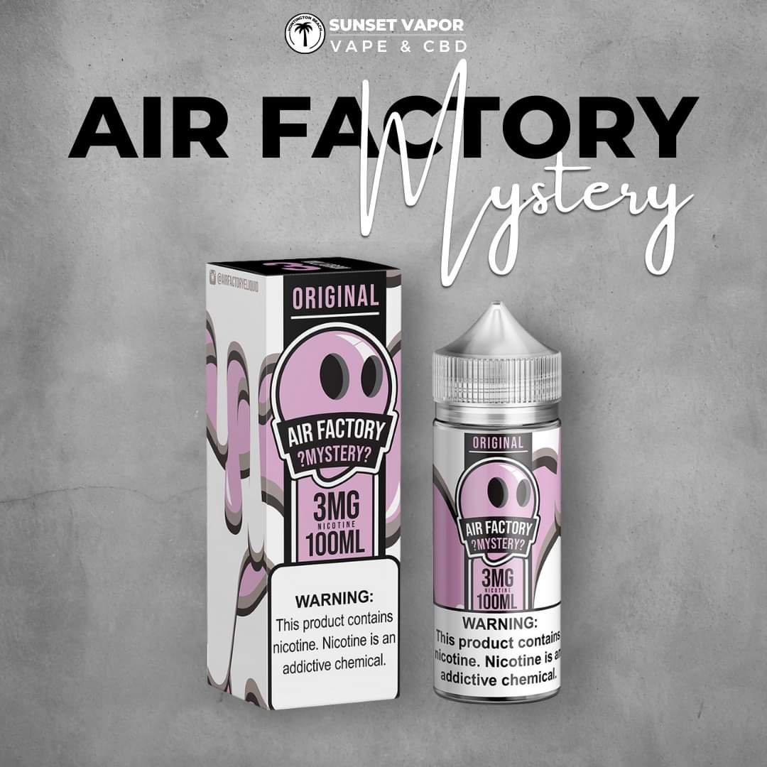 SunsetVapor's tweet photo. Wanna try something new? Mystery by Air Factory is a mysterious blend of fruits in a taffy that will keep you guessing: https://t.co/LtsiHOrfPq

#mystery #airfactory #ejuice https://t.co/fQGKYnNxv9