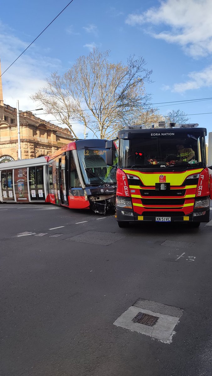 Modaking52's tweet photo. Fireman Truck just collided with Sydney tram in Haymarket area

@abcsydney @abcnews https://t.co/6ix67bplI3