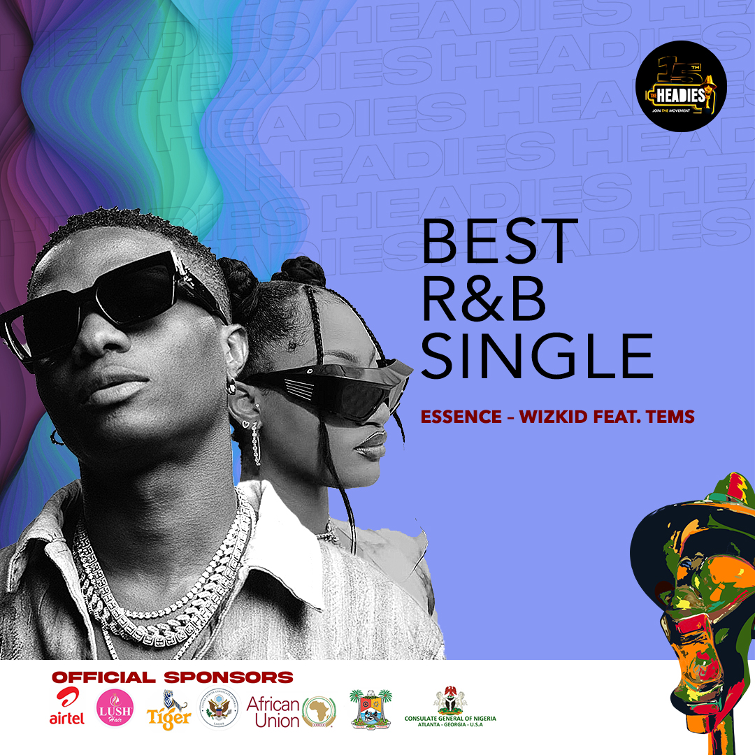 The_Headies's tweet photo. #The15thHeadies "Best RnB Single" Award - "Essence" By @wizkidayo Ft. @temsbaby #ShowYourAfrica https://t.co/tD78CV73HI