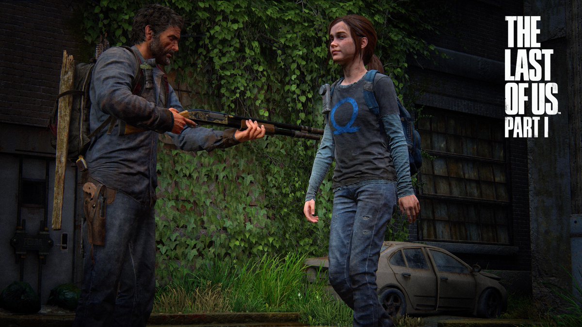 thatyoungsquier's tweet photo. Ellie rocking the #godofwarragnarok shirt plus, Got that og #shotgunskin, #shotgun, #Skin, #Joel, #ellie, #Costume, #PS5Share, #TheLastofUsPartI https://t.co/NPRPA1pkqx