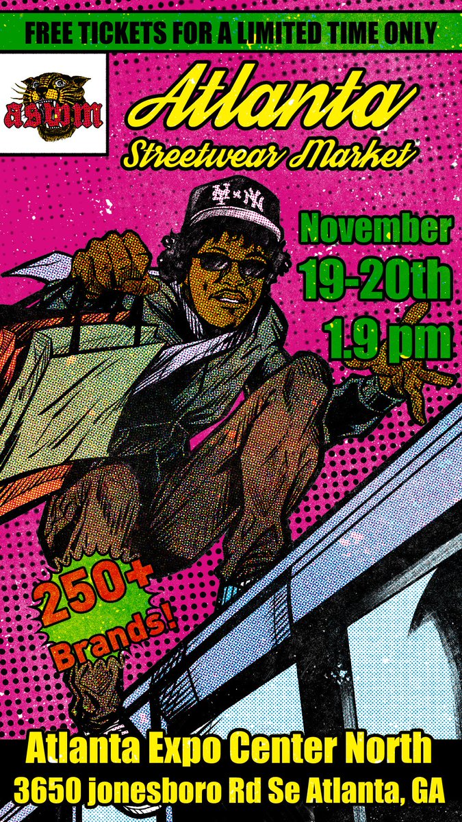 ATLSWM's tweet photo. ASWM Fall '22 is BIGGER THAN EVER 🔥

On November 19-20th, we present ATLANTA STREETWEAR MARKET FALL 2022:

A 2-day streetwear fest w/ 250+ brands &amp; thousands of creatives in a 160,000 sq foot MEGA CENTER.

Cultivating culture is our code. 

🎟️'s: https://t.co/IgXFrkQipJ https://t.co/sTxpbhM3ym