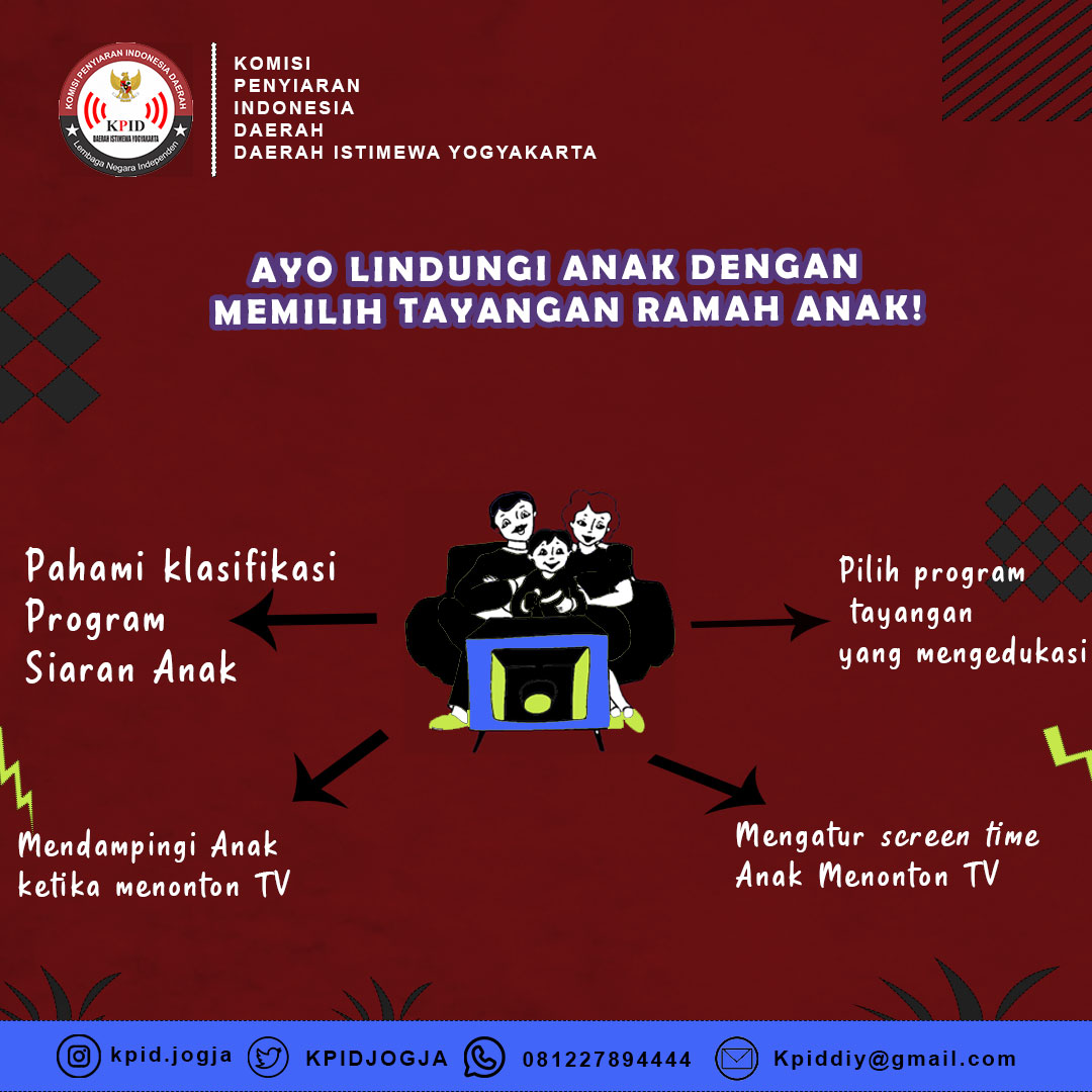 kpidjogja's tweet photo. Halo, sobat penyiaran 👋🏻 

Tayangan acara di Televisi selain menjadi sarana hiburan, bisa juga sebagai sarana edukasi yang menambah wawasan anak-anak. Namun, penggunaan televisi untuk anak masih perlu mendapat pengawasan khusus dari orang tua, lantaran beragam konten siaran https://t.co/osE8ysyoQb