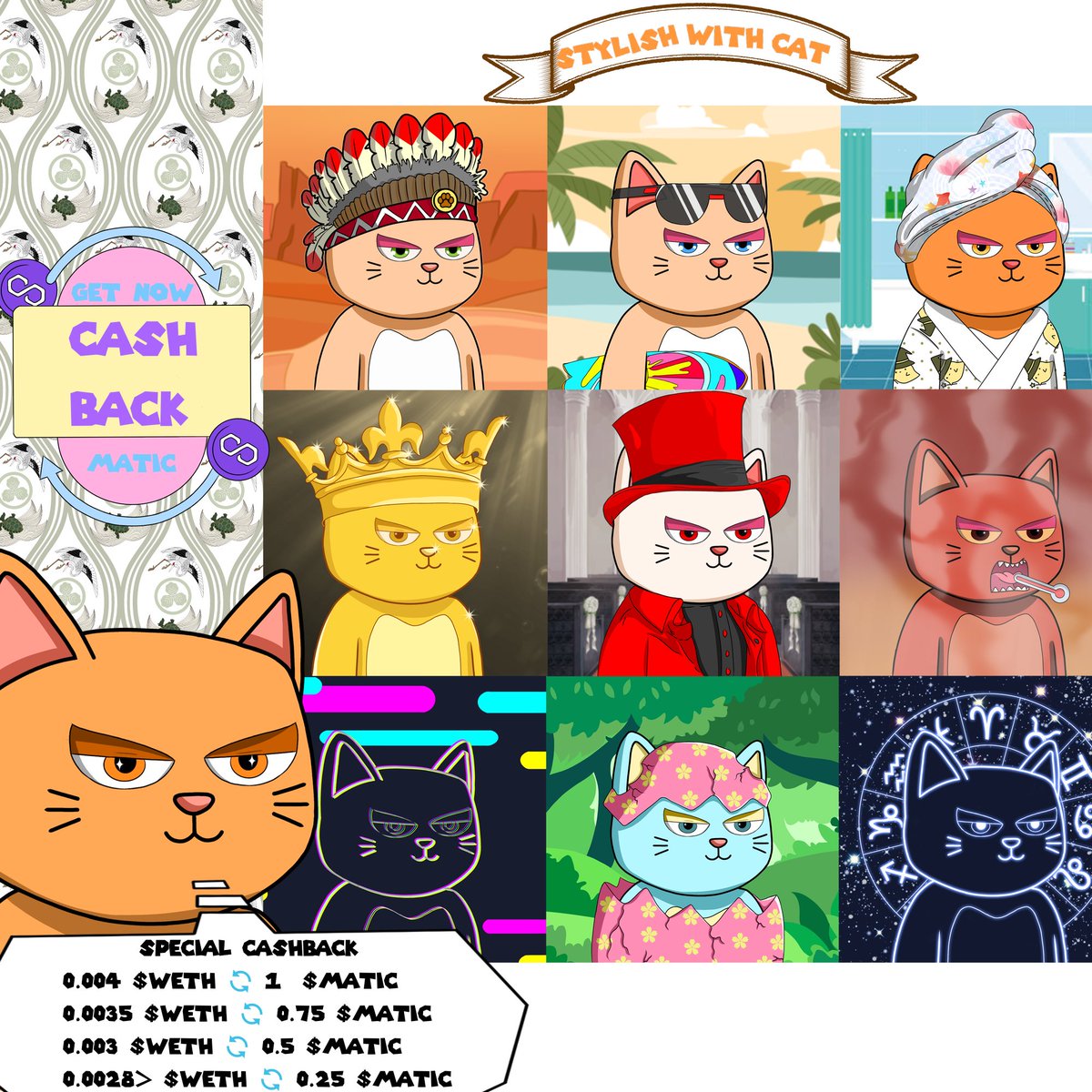 stylishwithcat's tweet photo. @NFTbagari If you like cats, you can take a look at my collection and get your cashback 😺
And by buying Stylish with Cat, you contribute to feeding the cats on the street
link in my profile https://t.co/8VNj2yLsFj