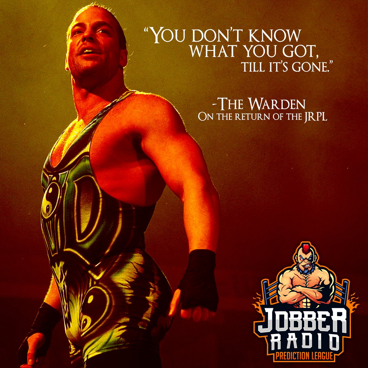 JRPLOfficial's tweet photo. "You don't know what you got, till it's gone" 

Quote from The Warden in regards to JRPL's return! He will be returning to action for the first time in 3 years tonight in the Main Event against former World Champion JutJut9! #JRPL #AEWAllOut #AEW https://t.co/yNz2kSsUp4