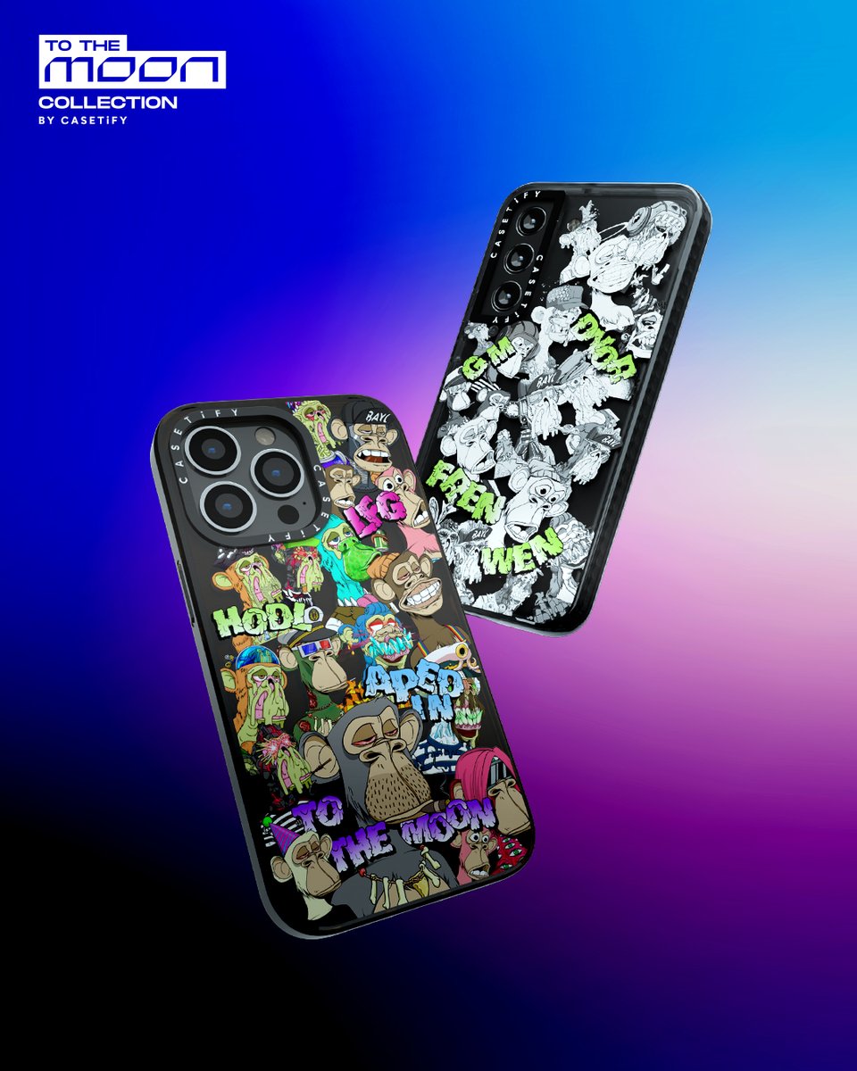 ArtFT's tweet photo. Calling all BAYC lovers, we're giving away 3 To The Moon Phone Cases. 

1️⃣ Follow @ARTFT and @wildwildwes
2️⃣ Retweet this post
3️⃣ Like and tag 3 friends

⏰ Ends in 48 hours! ⏰ https://t.co/E7VKrD0OdR