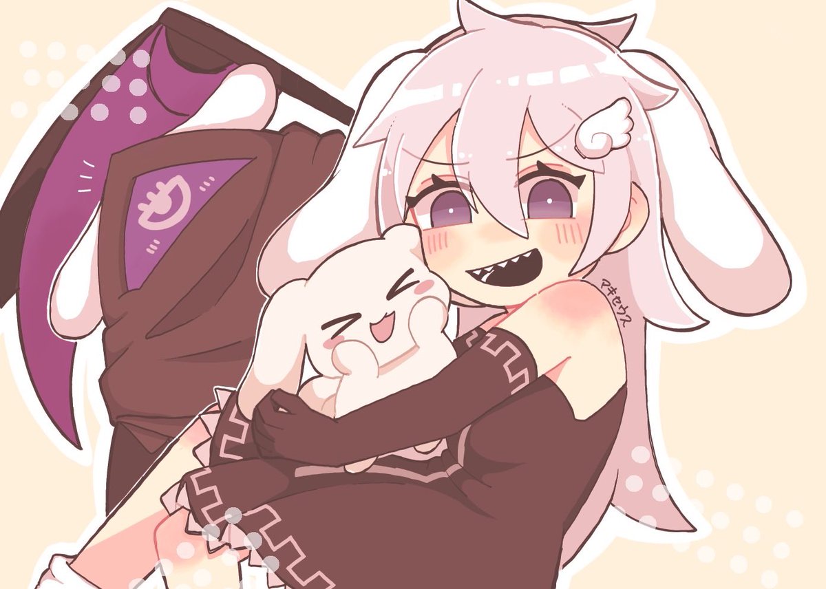 enmawosukore's tweet photo. 阿吽ちゃんに描いてもらいました！
琰蘿×シナモン！ https://t.co/qVysOYSetN