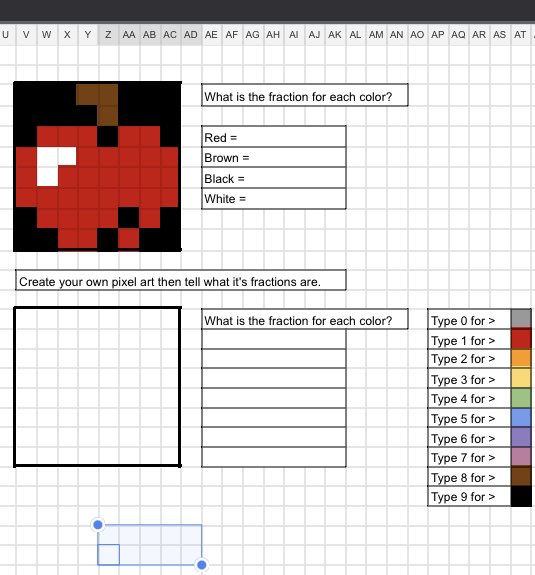 In #fifthgrade we start working on fractions on Tuesday with a #projectbasedlearning lesson involving #pixelart!

Shout out to <a href="/alicekeeler/">Alice Keeler</a> for sharing the #GoogleSheets template!

#mathchat #iteachfifth