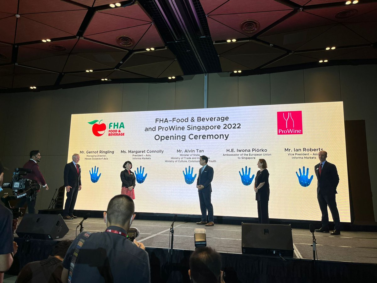 EUinSingapore's tweet photo. Full house &amp; terrific start to opening of @foodhotelasia where 🇪🇺 is the region of honour. 
Join us at the EU Pavilion to discover richness, diversity &amp; uniqueness of European #food &amp; #drink products.
#FHA #FHAFnB #FNB #EUAgriPromo https://t.co/tHt1Y11QpM