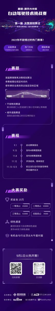 Come and join the first Inceptio Technology - AIR Autonomous Driving Technology Challenge! Click to view details and scan the QR code to register now!