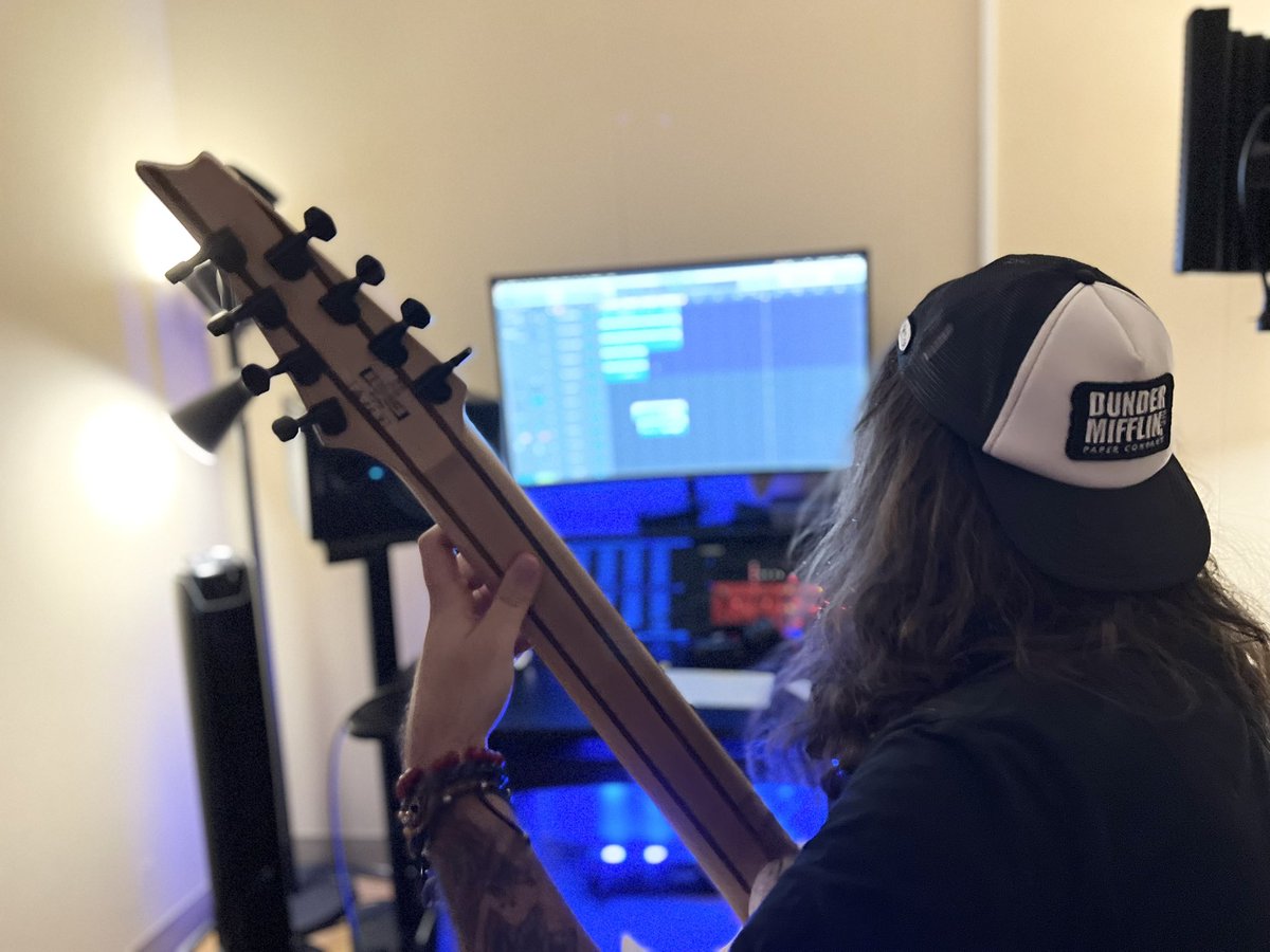 RobertRende's tweet photo. I had a blast at the recording studio!! I can’t wait to show everyone my new band 👽🤘 #metalcoretwitter https://t.co/Gyd3X7d88O
