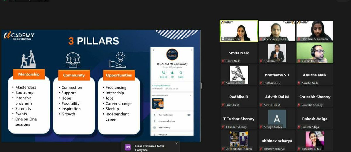 communityofCI's tweet photo. 47+ students got an opportunity to be trained by Mr. Kunaal Naik, a Sr Data Scientist at DELL.😍
The students were shown the possibilities in the fields of Data science, Artificial intelligence, and Machine Learning 🔥
#ciacademy #collegeinnovators #industrymentor #masterclass https://t.co/jSLU0866sX