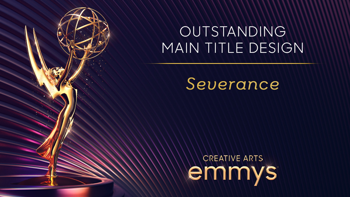 TelevisionAcad's tweet photo. Let the Music Dance Experience begin! 🕺 Congrats to Oliver Latta (@extraweg) and @TeddyBlanks who just won the #Emmy for Outstanding Main Title Design for Severance (@AppleTVPlus)! #Emmys #Emmys2022 https://t.co/XMjKz5VwKO