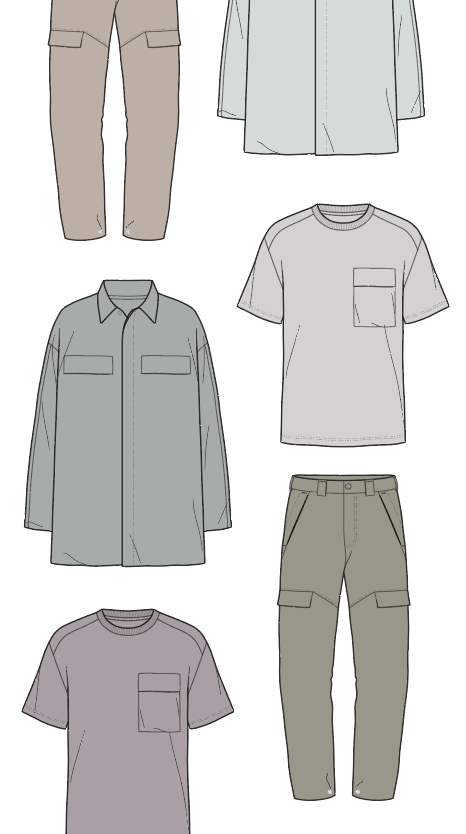 SketchArchive's tweet image. Soft Neutrals to beat the Monday Blues #WorkLeisure #UtilityJacket #menswear #fashiondesign #apparelsketch #technicalsketch #fashionsketch #mensdesign #modernday #hybridoffice #easycommute #citycommute #nftfashion #nftart #nftfashionart
