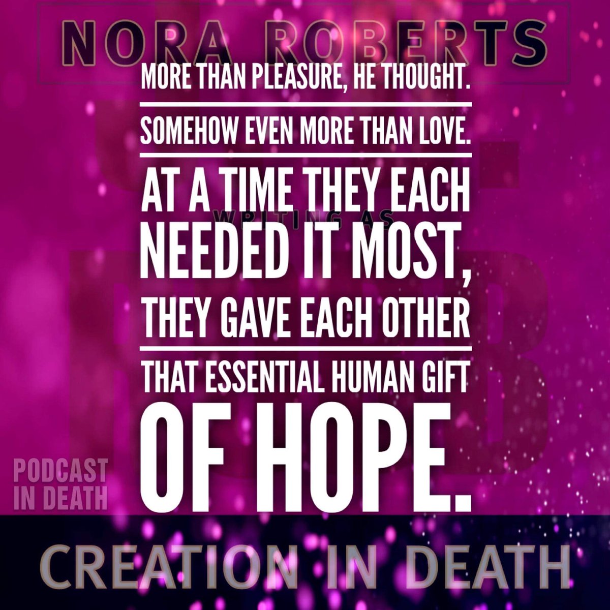 Give us your thoughts on “Creation in Death”. This one is a doozy gang! #InDeathSeries #PodcastInDeath #JDRobb #EveDallas #Roarke