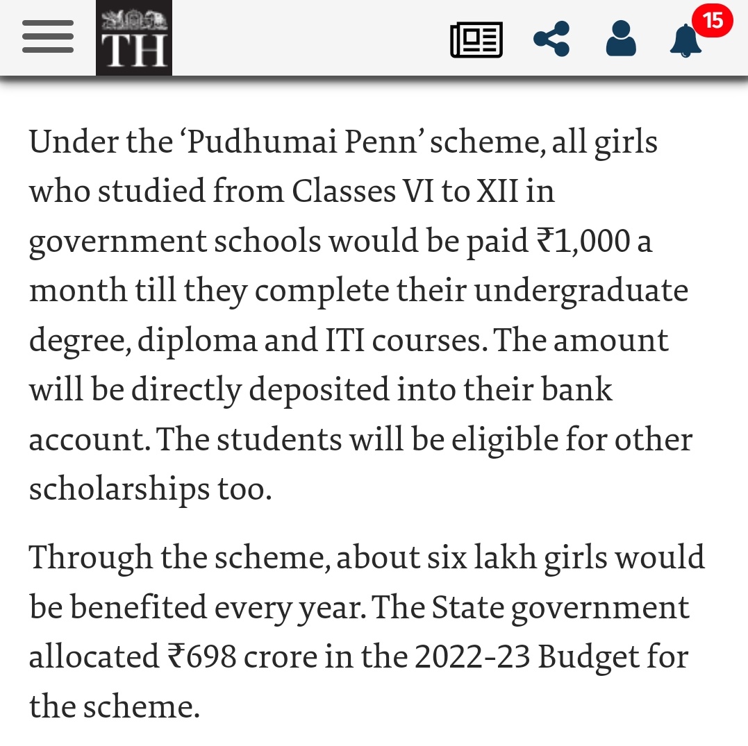 Rajasek80159272's tweet photo. #DravidianModel 
#WomenEmpowerment 
#Devolepment 
#socialjustice 
The majority of the beneficiary will be "Bahujan",Almost 99%. 
Because the scheme only those studied in govt schools. From 6std - 12th std. 

@Profdilipmandal @Activist_AKP @SavitaK74929291 @Prabhatperiyar https://t.co/B169WeljPQ
