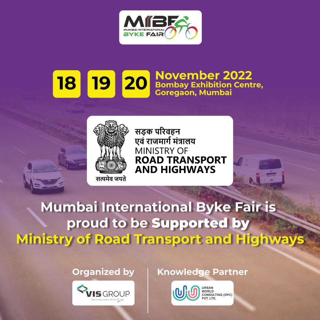 mibf_2022's tweet photo. We are pleased to welcome the @MORTHIndia - India to Mumbai International Byke Fair - India's first Cargo bike, E-bike and Bicycle infrastructure expo.

Thank you for collaborating with us in this journey towards creating a sustainable India. https://t.co/hJ2YyIY6kx