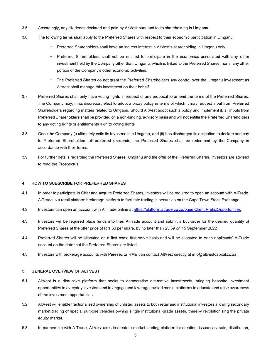 CapitalAltvest's tweet photo. 🚨It's the announcement you have been waiting for! Our formal notice of Umganu's listing and a withdrawal of our cautionary

Umganu lodge goes live on 22 September!

The link to the announcement: https://t.co/QoiYdeVOmg

The link to the prospectus: https://t.co/whAhHmpHhu https://t.co/LmFMoc5f87