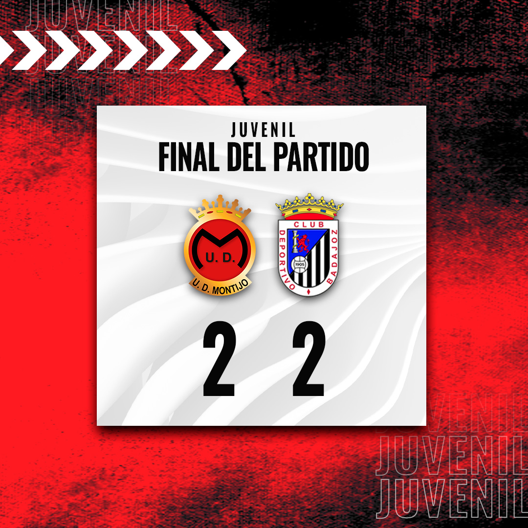 UDMONTIJO's tweet photo. ⚽️ [#JuvenilNacional] ⚽️
🏆 #J1 - 🏟️ Emilio Macarro

Resultado final ⤵️:
#UDM 2⃣-2⃣ CD Badajoz 'B'

#VolverASubir | #Desde1922 https://t.co/6O5gXJU3lL