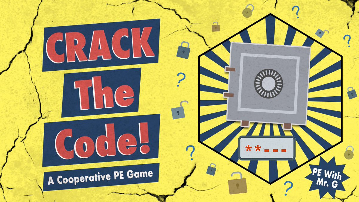 One of my favorite #PhysEd  games and team activities for the beginning of the year - Crack The Code! 🔓 Find it here ➡️ pewithmrg.com/cooperative-pe… Race against the clock, to see how many levels you can beat! #elempe #gamesforkids