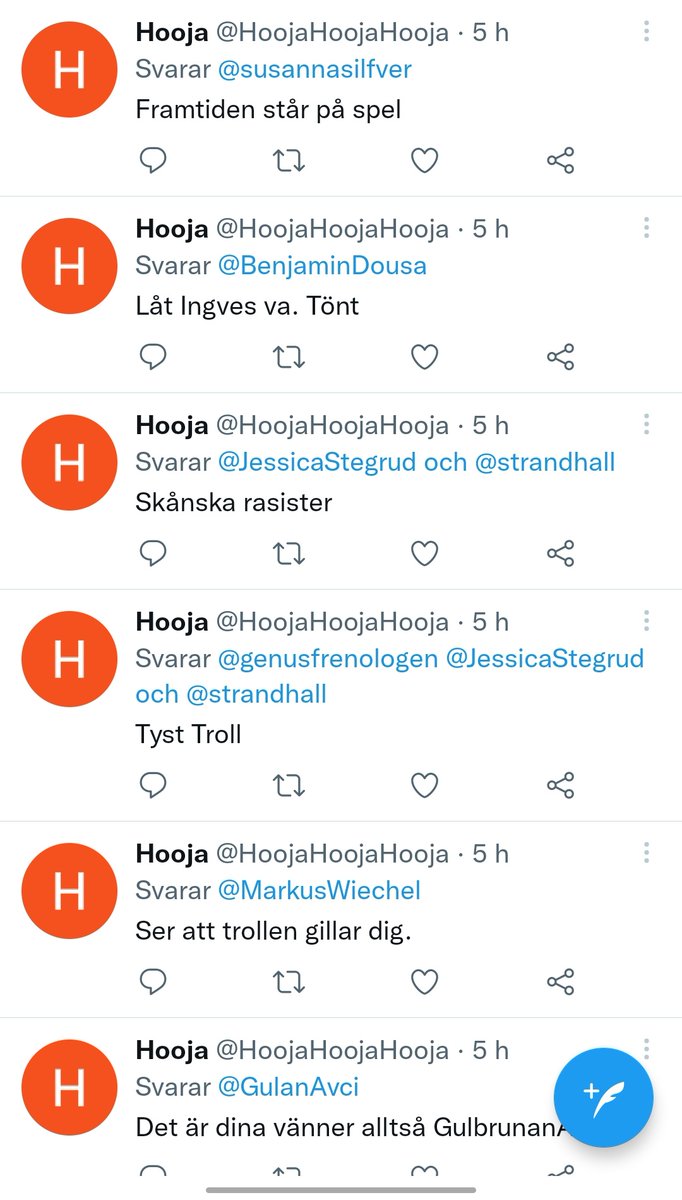 Vi tar inte ställning för vad personen bakom dehär kontot skriver.