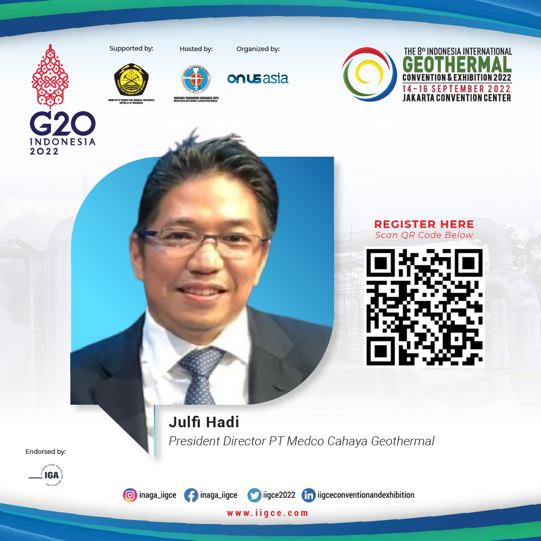 More on #IIGCE2022

As a President Director of PT Medco Cahaya Geothermal, Mr. Julfi Hadi is expected to be the speaker in our extraordinary plenary session 3 with topic “Sharing Experience of Indonesia Geothermal Development from Zero to Hero” 

Click iigce.com