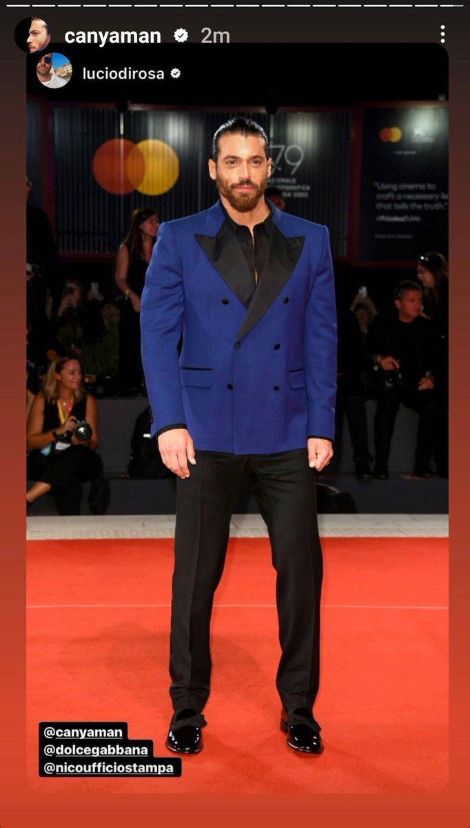 IsraelYaman's tweet photo. #CanYaman IG story
Venice film festival 
#CanYamanVenezia79 https://t.co/HB7L00QH17