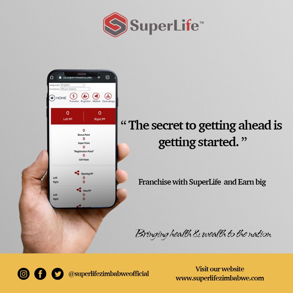 SuperlifeAfrica's tweet photo. We all have a starting point. Arriving at one goal is the starting point to another.
The secret of getting ahead is getting started.
#SuperLife
#Lifeissuper
#SuperLifeFranchise
#SuperlifeZim
#Startingpoint https://t.co/M8Ek0fMLNt