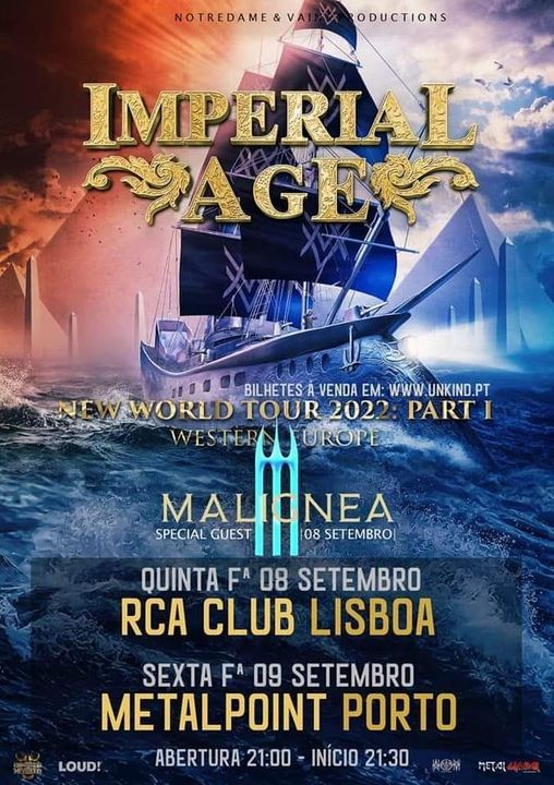 WOMetalradio's tweet image. 08 e 09.09.22 - Imperial Age, Malignea - RCA Club, Lisboa / Metalpoint, Porto

 #gothicmetal #ImperialAge #Malignea #Metalpoint #NotredameProductions #RCAClub #SymphonicMetal

worldofmetalmag.com/08-e-09-09-22-…