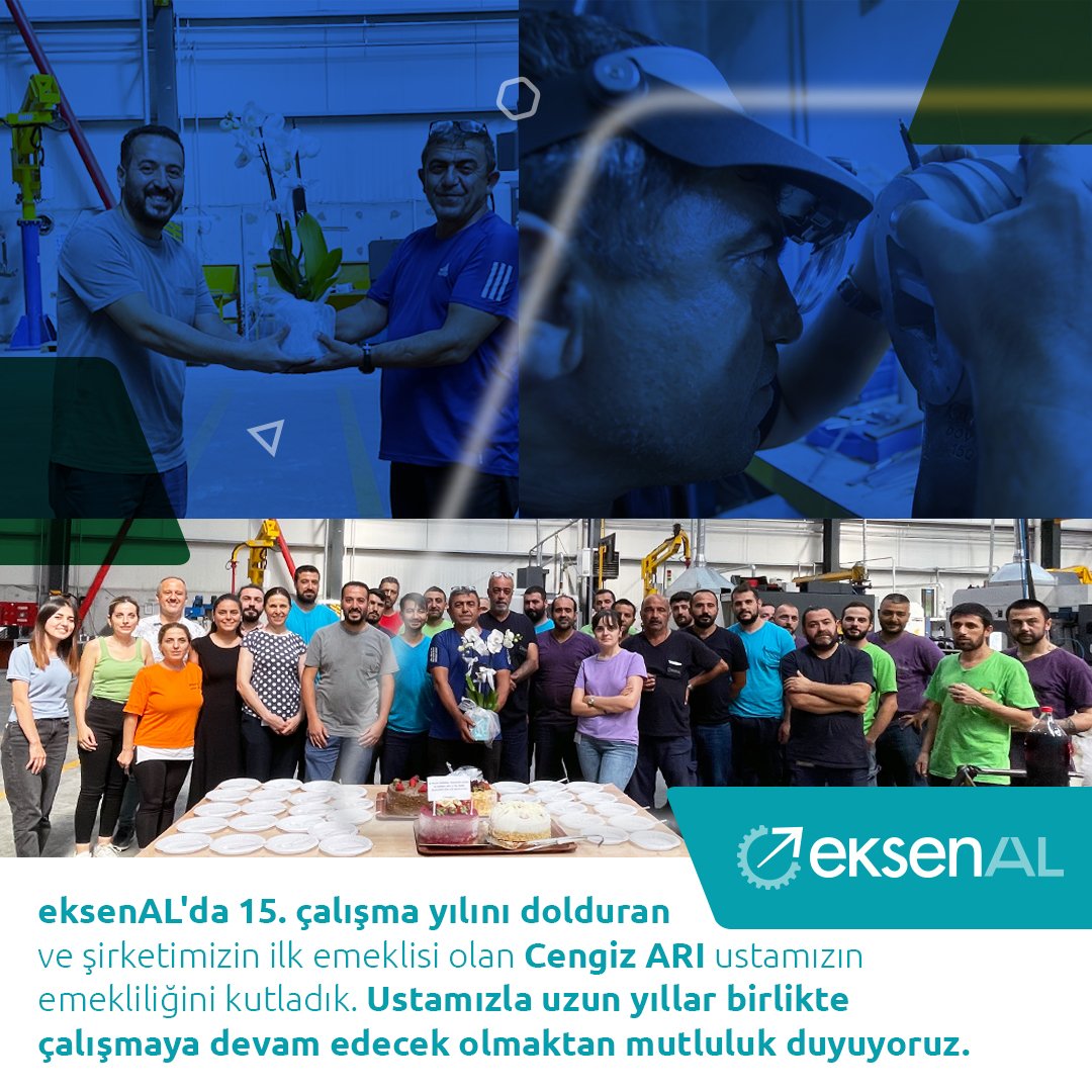 We celebrated the retirement of our company's first retired employee who completed his 15th year at eksenAL. We are happy to continue to work with him for many years. 

#eksenal