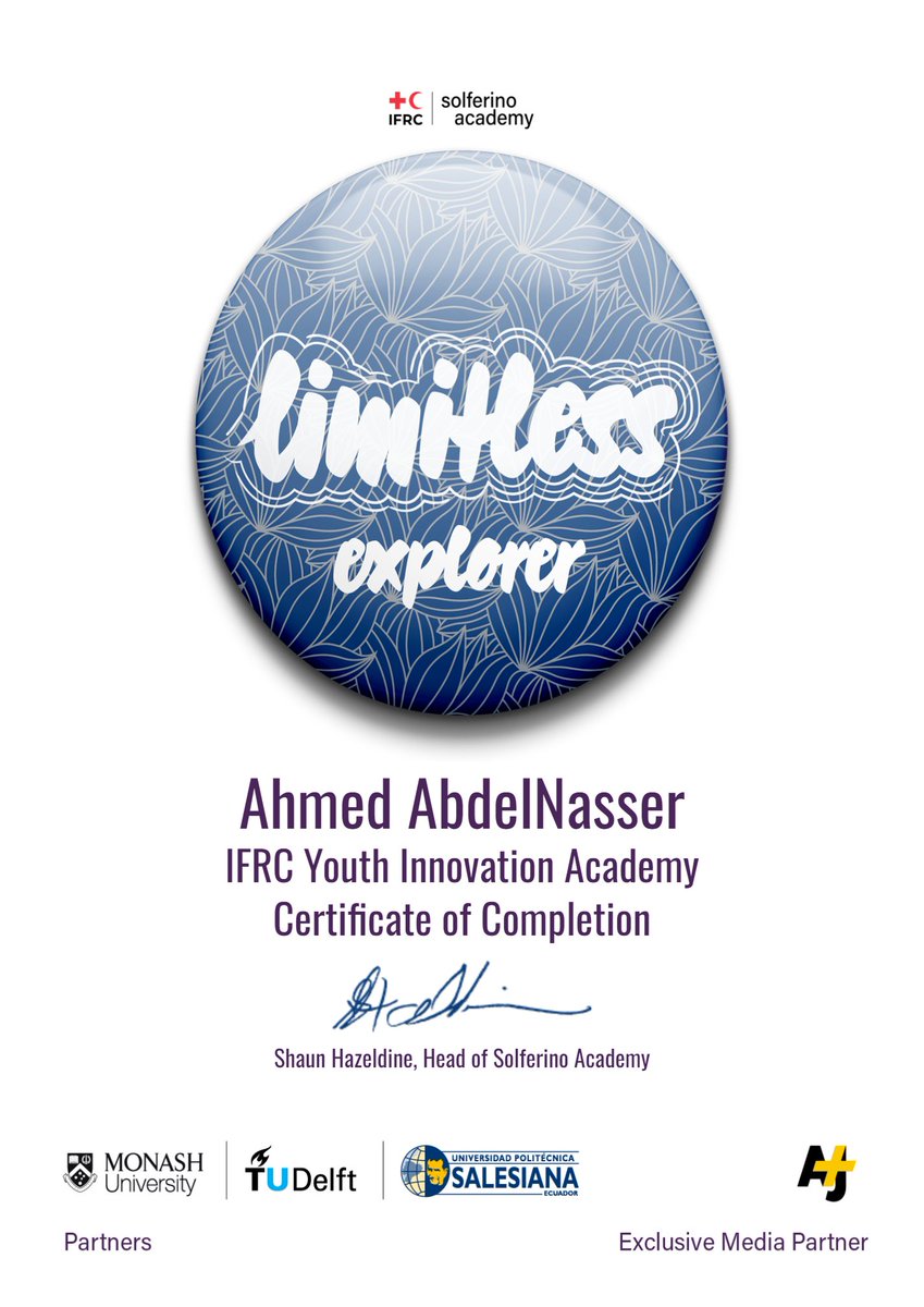 ah_n98's tweet photo. So happy to share my Limitless Explorer certificate. Thank you for all the support IFRC | Solferino Academy

❤️ Now I am helping my community recover from the Covid-19 Pandemic #TogetherWeAreLimitless #LimitlessIFRC https://t.co/RLJ7ZWO0Eh