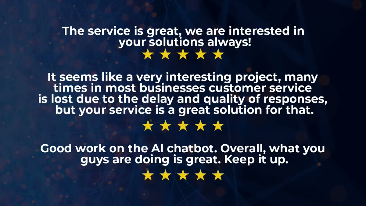 ArtiveTech's tweet photo. Artive is here to help you. We have many users already that are served by our chatbot. Here are some of them.  
#reviews #cusotmers #chatbot #business #ai https://t.co/GzBMAgQh1Z