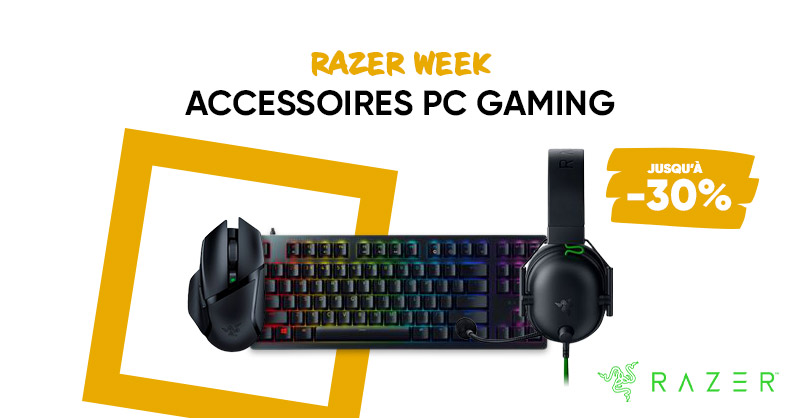 Fnac's tweet photo. TECH 📱 | #RazerWeek : Economisez jusqu'à 30% sur les accessoires PC gaming @RazerFrance 👉 https://t.co/LyHxTeNUlz https://t.co/XQA8ZDNH3f