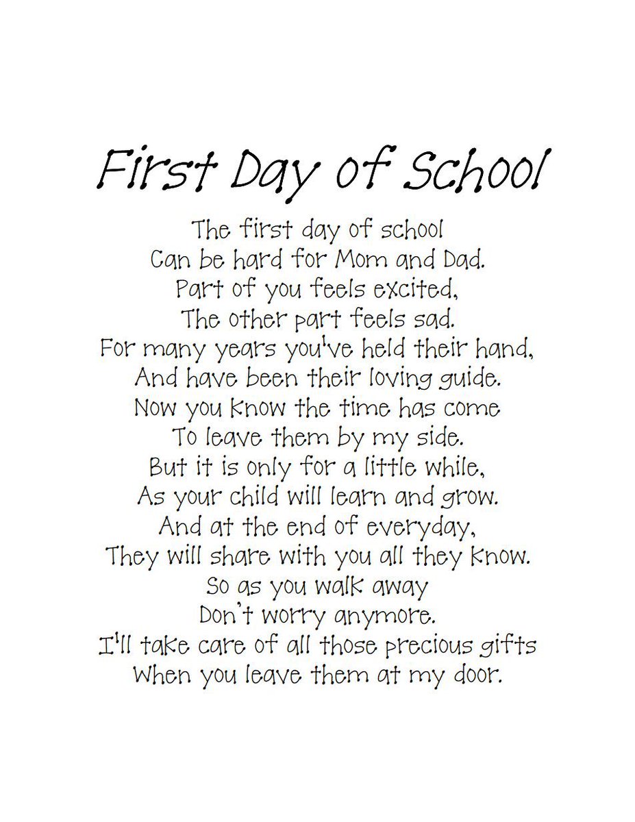To all of our new children starting school today! We hope your children have a wonderful first day!