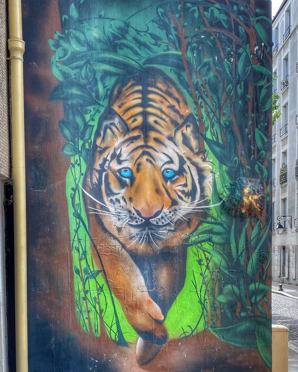 HunterStreetart's tweet photo. [#streetartparis13 / AOÛT 2022] Artwork by PESCA 2 AC, découvert dans le quartier de la Butte aux Cailles dans le 13ème à #paris !
#onepesca #tiger #streetart #labutteauxcailles #urbanart #graffiti https://t.co/h1m4ZJ4BCo