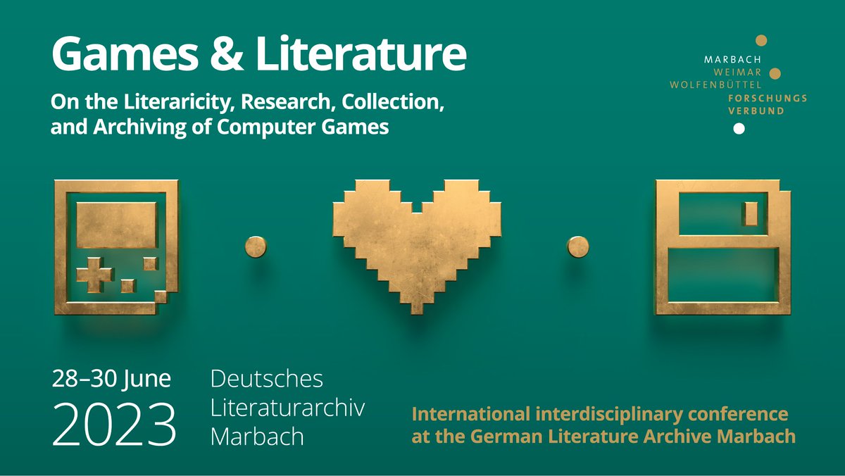 #CfP: Games &amp; Literature. On the literaricity, research, collection, and archiving of computer #games. International interdisciplinary conference at the <a href="/DLAMarbach/">Deutsches Literaturarchiv Marbach</a> (28.–30.6.2023). Application deadline: January 31, 2023. More information: mww-forschung.de/en/tagung-game…
#GameStudies