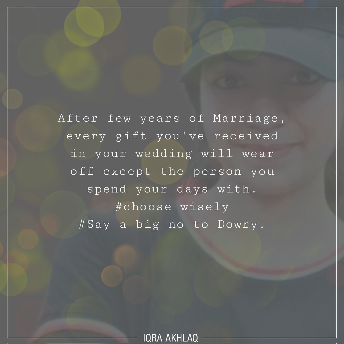 paintingthearth's tweet photo. Look for a good partner rather than looking for things in dowry.
Because after few years nothing else will matter except the partner you chose to live with.
#dolphin #bydolphin #byiqrakhlaq #iqrakhlaq #dowry #marriage #gifts #wearoff #person #wisely #sayabignotodowry #dailydose https://t.co/tbpu6YNa9F