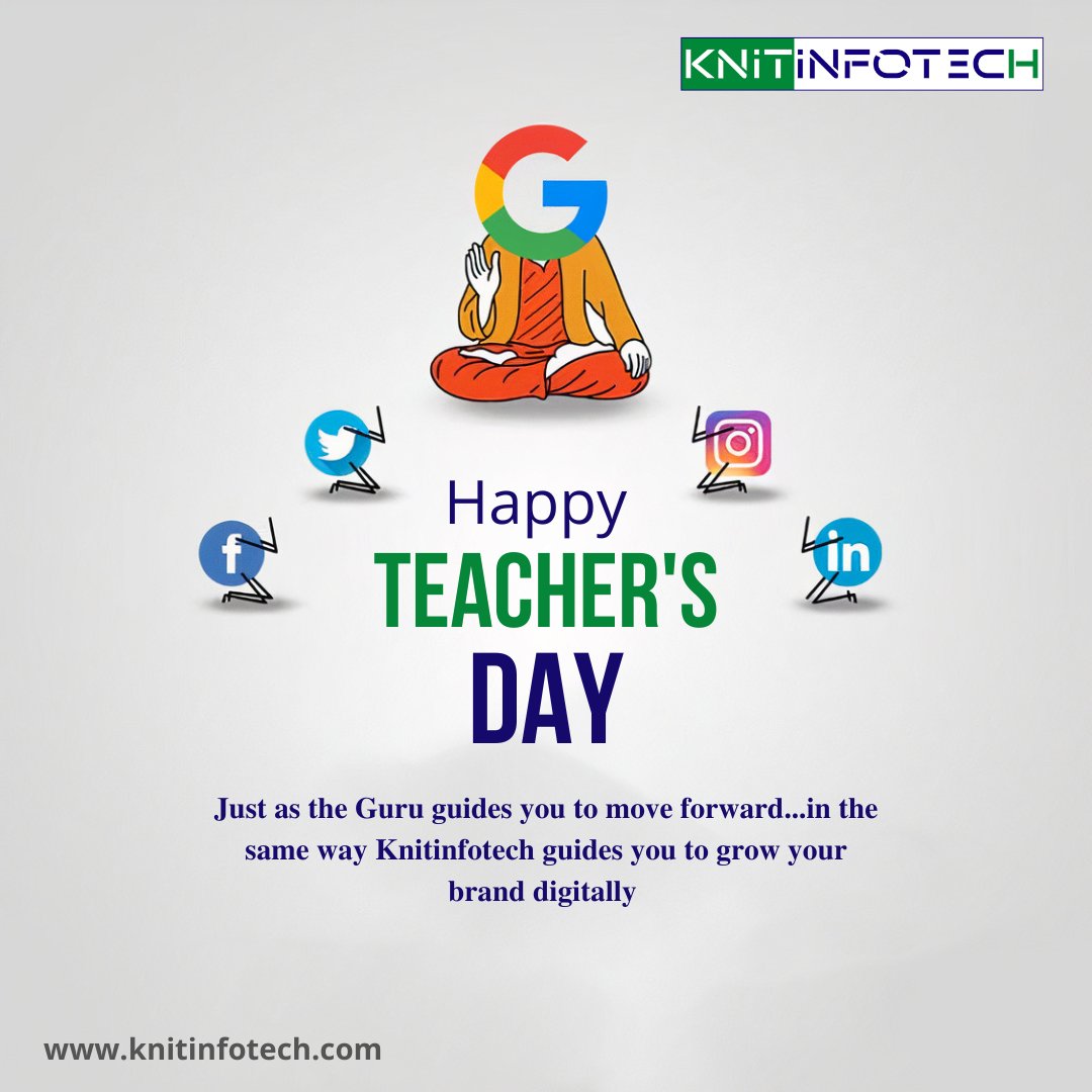 KnitInfotech's tweet photo. Happy teacher's day to all the teachers who teach others & inspire them to achieve success in life.
.
.
.
.
.
.
#TeachersDay #happyteachersday #RespectTeachers #TeachersDay2022
#knitinfotech https://t.co/YO7suzEIC2