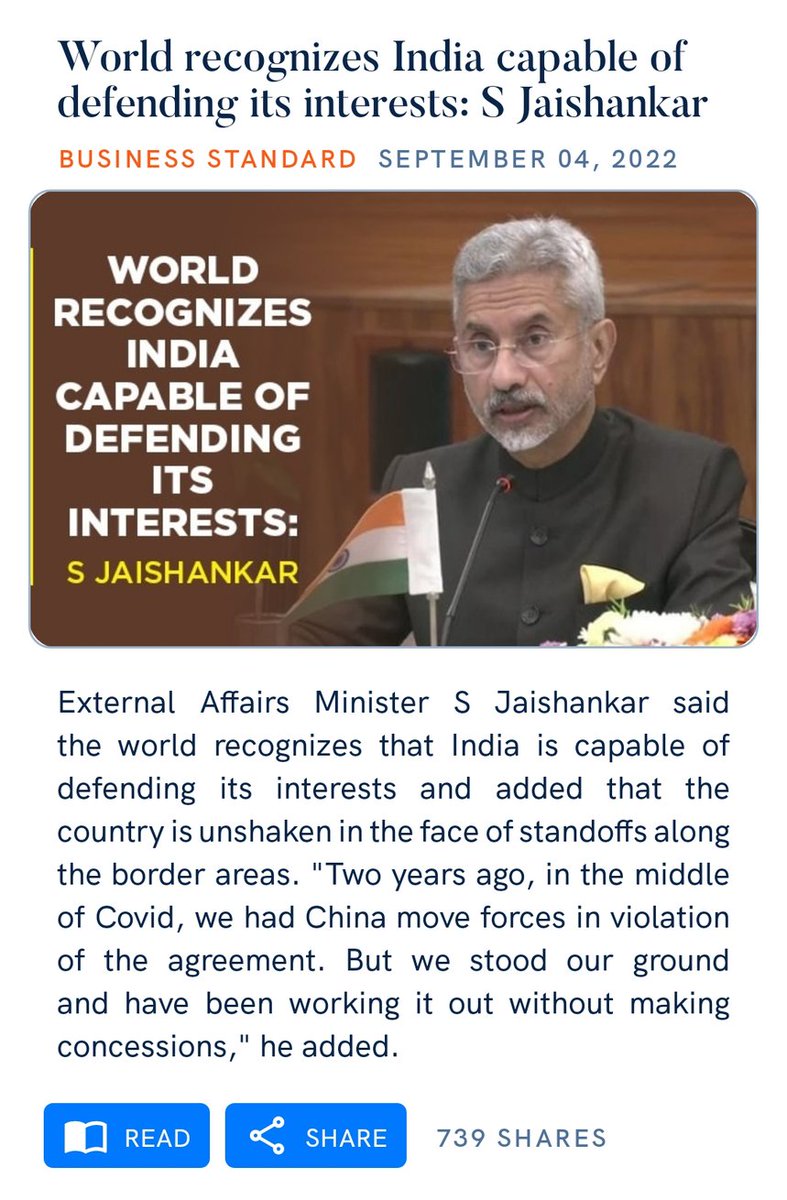 dhruviny1's tweet photo. World recognizes India capable of defending its interests: S Jaishankar
https://t.co/CtNGg5PIOq

via NaMo App https://t.co/xhcSYfQc74