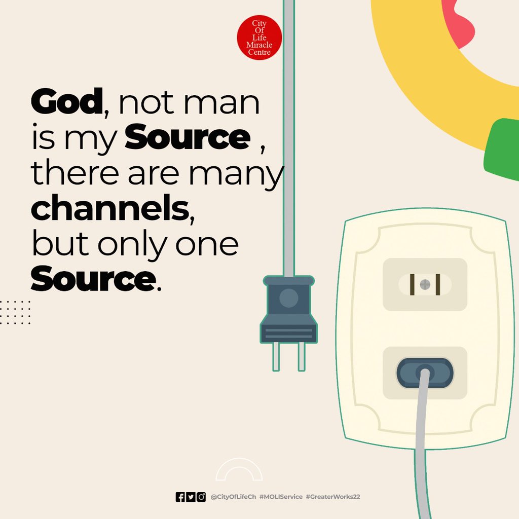 CityOfLifeCh's tweet photo. GOD IS THE SOURCE!
The main source, the only source!
Type “Yes” if you truly believe this!
#newwweek #Godthesource #cityoflifech #mondaymotivation #monday #blessedweek #gloriousdeliveries #prayuntilsomethinghappens https://t.co/qhFFnh6xBE