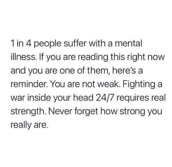 Happy New Week 💚💚

If you are struggling, hang in there. It will get better.  Also, a reminder to all of us to be kind to everyone we meet. Invisible wounds are the toughest. 

#MentalHealthAwareness   #SuicidePreventionMonth #SuicideAwarenessMonth