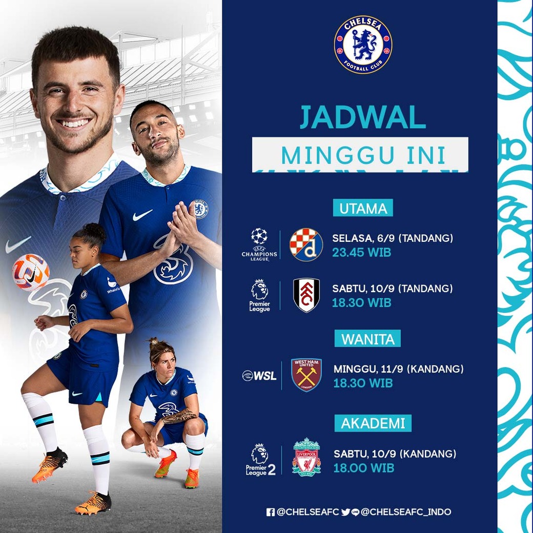 chelseafc_indo's tweet photo. Jadwal pertandingan #MingguIni 📆

Jangan lewatkan tanggal mainnya ygy✍️🗒️

#CFCIndo https://t.co/hTp5ov0IQh