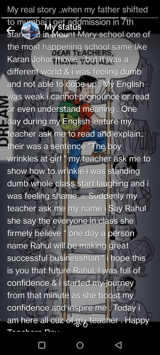 rahulrrajgaria's tweet photo. A Teacher can change one student life they can write their future.  Thanks my Teacher i am blessed by her . 🙏🙏🙏 Happy Teacher Day
My true story how a Teacher wright Future of a student.... https://t.co/FWnHYP7D8u