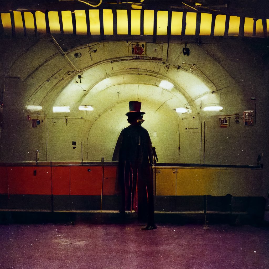manoghosts's tweet photo. ‘The Ring Master of Piccadilly Circus’ originally part of a campaign by London Underground in 1819. The grinning mascot guiding visitors to their platforms. 
Deep in the lower levels they say he’s still there, a tattered coat and rotten face,leading lost visitors into the shadows https://t.co/Bb7vyHT17E