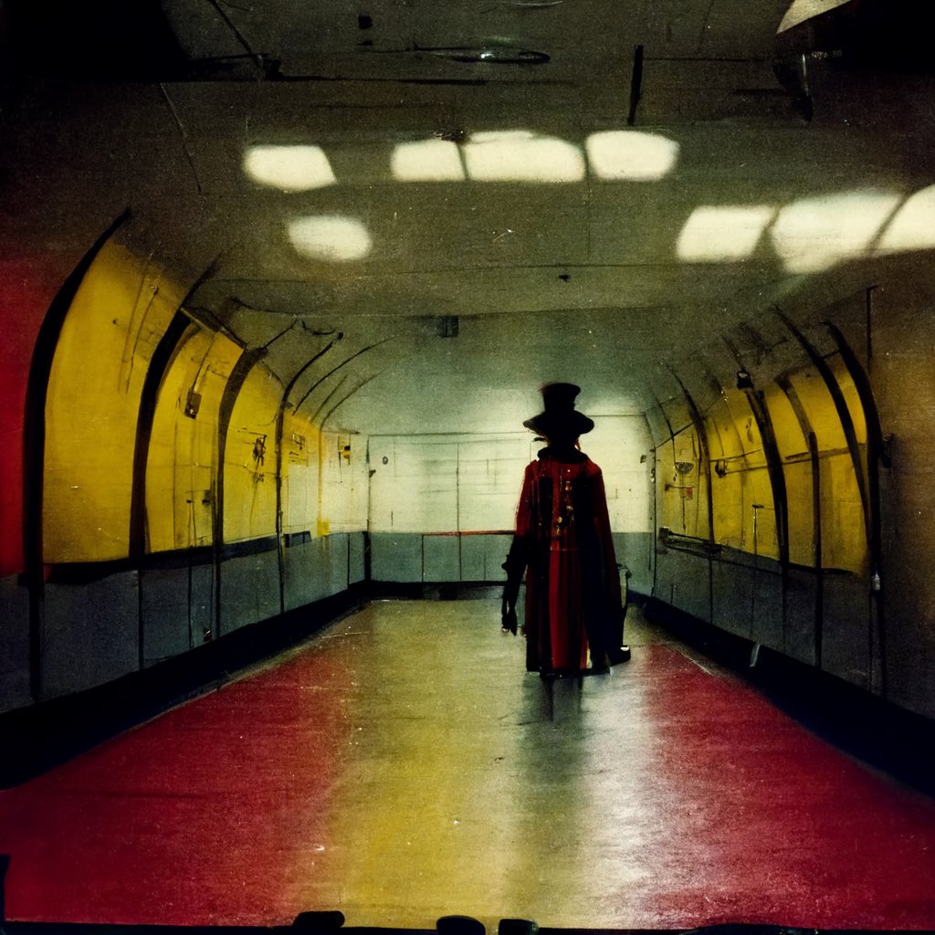 manoghosts's tweet photo. ‘The Ring Master of Piccadilly Circus’ originally part of a campaign by London Underground in 1819. The grinning mascot guiding visitors to their platforms. 
Deep in the lower levels they say he’s still there, a tattered coat and rotten face,leading lost visitors into the shadows https://t.co/Bb7vyHT17E