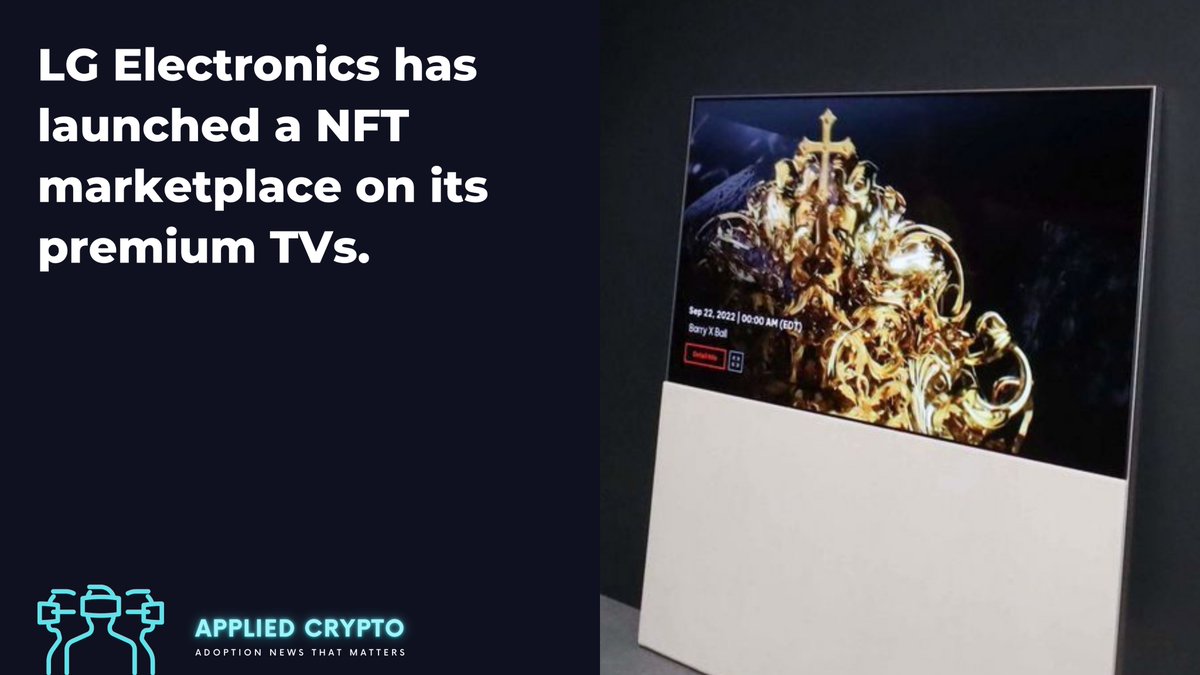crypto_applied's tweet photo. #LG partnered with #Hedera network to launch a #NFTMarketplace called 'LG Art Lab'. Users can now discover, buy, sell and trade #NFTs directly on LG’s premium Smart TVs. The first artist to be launched on #LGArtLab will be American sculptor Barry X Ball. https://t.co/ypEu212a9o