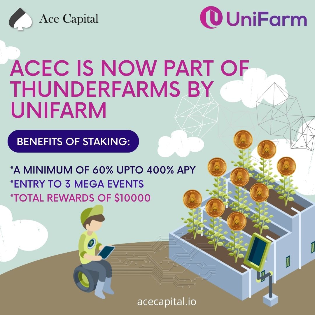 Acecapuk's tweet photo. We are over the moon!
Ace captial is now part of Thunderfarms by Unifarm. ⚡⚡⚡
#acepay #unifarm #acecswap #ace #acec #acecno1 #acecapital #acecapitaluk #radioshackexchange #zbexchange #coinmarketcap #pancakeswap #coinsbit #coingecko #listing #utilities #upi https://t.co/GvJWrlUegA