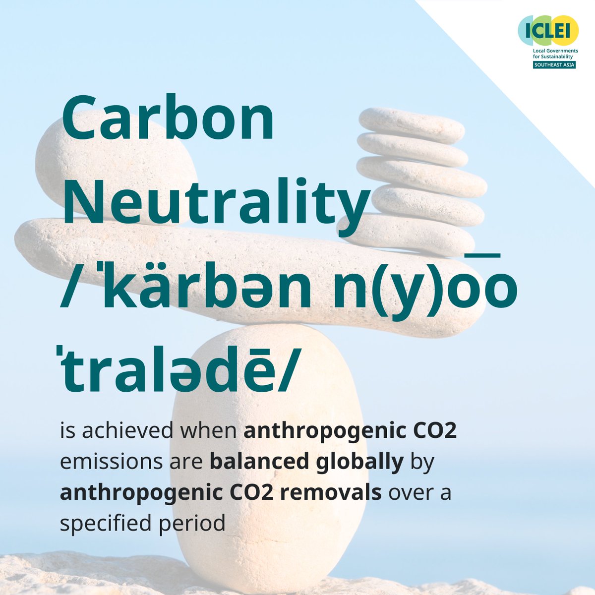icleiseas's tweet photo. What does “carbon neutral(ity)” actually mean? 🤔

"Anthropogenic CO2 emissions are balanced globally by anthropogenic CO2 removals over a specified period.” 

#CarbonNeutrality
#Sustainable
#SutainableDevelopment
#RaceToZero
#CitiesRaceToZero https://t.co/Kdsrmgf2SK